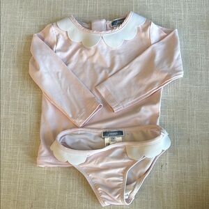 Jacadi Pink Scalloped Swim Set